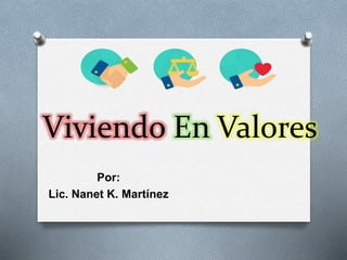 Viviendo En Valores
Por:
Lic. Nanet K. Martínez
 