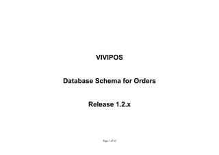 VIVIPOS


Database Schema for Orders


       Release 1.2.x




           Page 1 of 42
 
