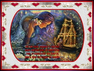 En un llano tan inmenso,  tan inmenso como el cielo voy a podar un jardín  para que duerma tu cuerpo en un mar espeso y ancho mas ancho que el universo voy a construir un barco para que navegue el sueño 