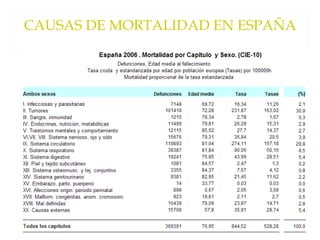 CAUSAS DE MORTALIDAD EN ESPAÑA 