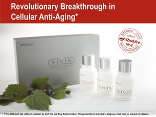 Revolutionary Breakthrough in Cellular Anti-Aging* * This statement has not been evaluated by the Food and Drug Administration. This product is not intended to diagnose, treat, cure, or prevent any disease.  