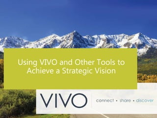 Using VIVO and Other Tools to
Achieve a Strategic Vision
 