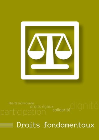 liberté individuelle
                  droits égaux         dignité
participation                 solidarité


                     Santé
        Droits fondamentaux
 