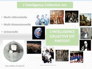 L’Intelligence Collective est:
L’INTELLIGENCE
COLLECTIVE EST
PARTOUT
Wereso - Nord Consult Team - IFIC
7
• Multi référentielle
• Multi dimensionnelle
• Universelle
Des milliers d’outils IC
 
