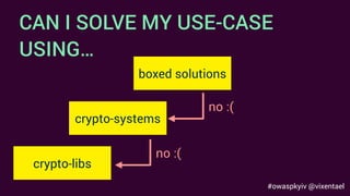 Anastasia Vixentael - Don't Waste Time on Learning Cryptography: Better Use It Properly