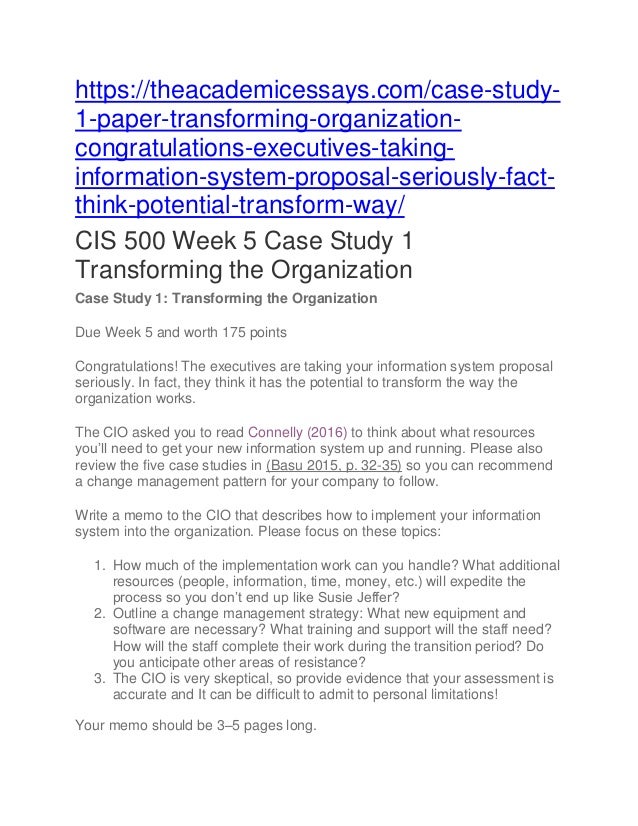 Case study 1 transforming the organization picture