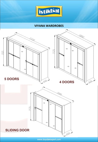 VIYANA WARDROBES 5 DOORS 4 DOORS SLIDING DOOR