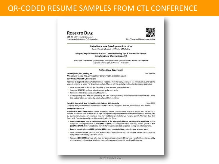 online identity management the qr coded resume