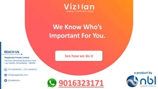 See how we do it
We Know Who’s
Important For You.
9016323171
a product by
 