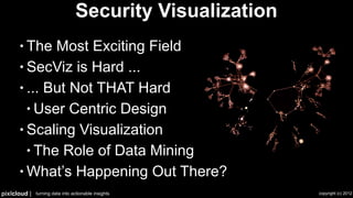 Security Visualization
      • The  Most Exciting Field
      • SecViz is Hard ...
      • ... But Not THAT Hard
        •...