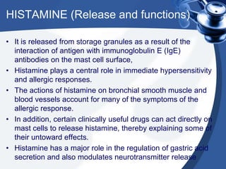 Histamine and antihistaminics | PPTX