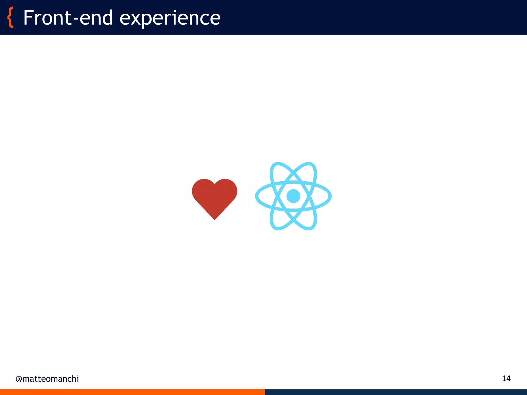 @matteomanchi
Front-end experience
14
 