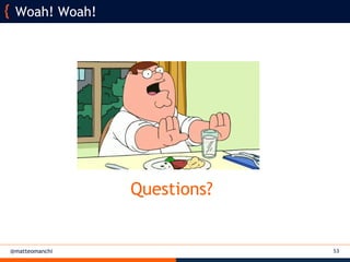 @matteomanchi
Woah! Woah!
53
Questions?
 