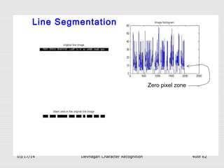 03/17/14 Devnagari Character Recognition 40of 62
Zero pixel zone
Line Segmentation
 