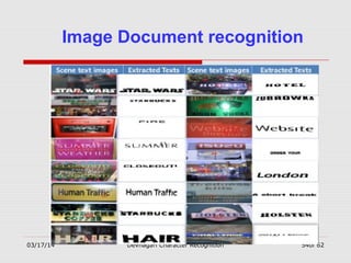 03/17/14 Devnagari Character Recognition 54of 62
Image Document recognition
 