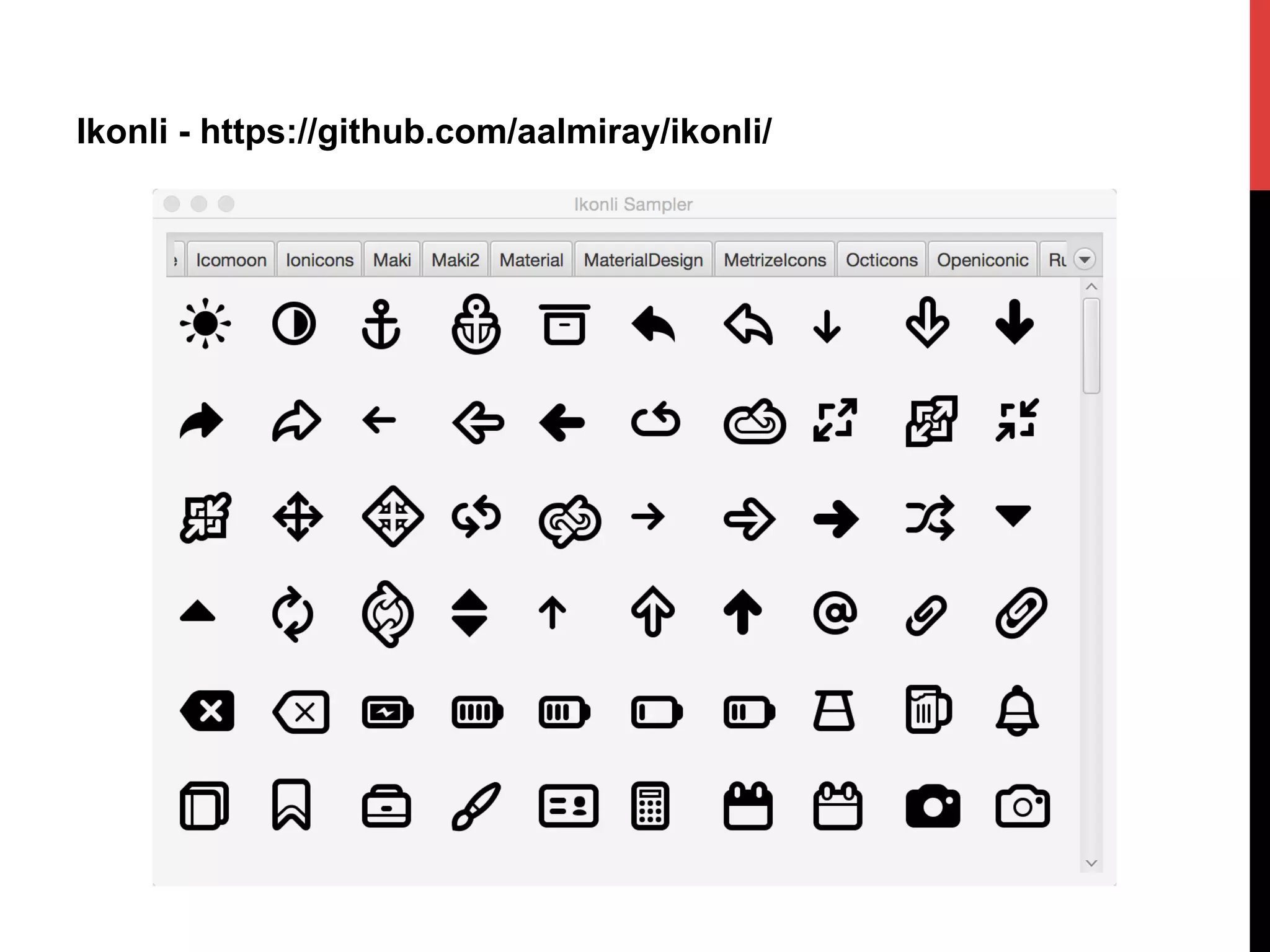 Ikonli - https://github.com/aalmiray/ikonli/
 