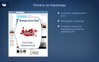 Рекламные возможности ВК