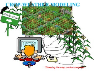 CROP-WEATHER MODELING
“Growing the crop on the computer”
 