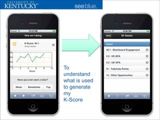 To
understand
what is used
to generate
my
K-Score

               20
 