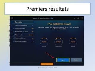 Premiers résultats
Médiathèque - Lorient - 2016
 