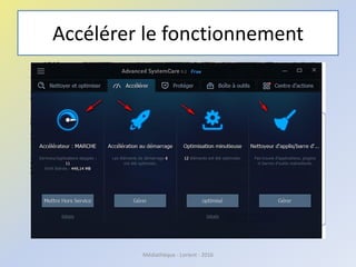 Accélérer le fonctionnement
Médiathèque - Lorient - 2016
 
