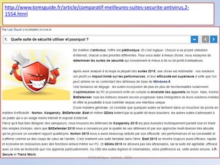 http://www.tomsguide.fr/article/comparatif-meilleures-suites-securite-antivirus,2-
1554.html
Médiathèque - Lorient - 2016
 