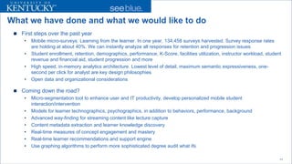 What we have done and what we would like to do 
 
First steps over the past year 
• 
Mobile micro-surveys: Learning from ...