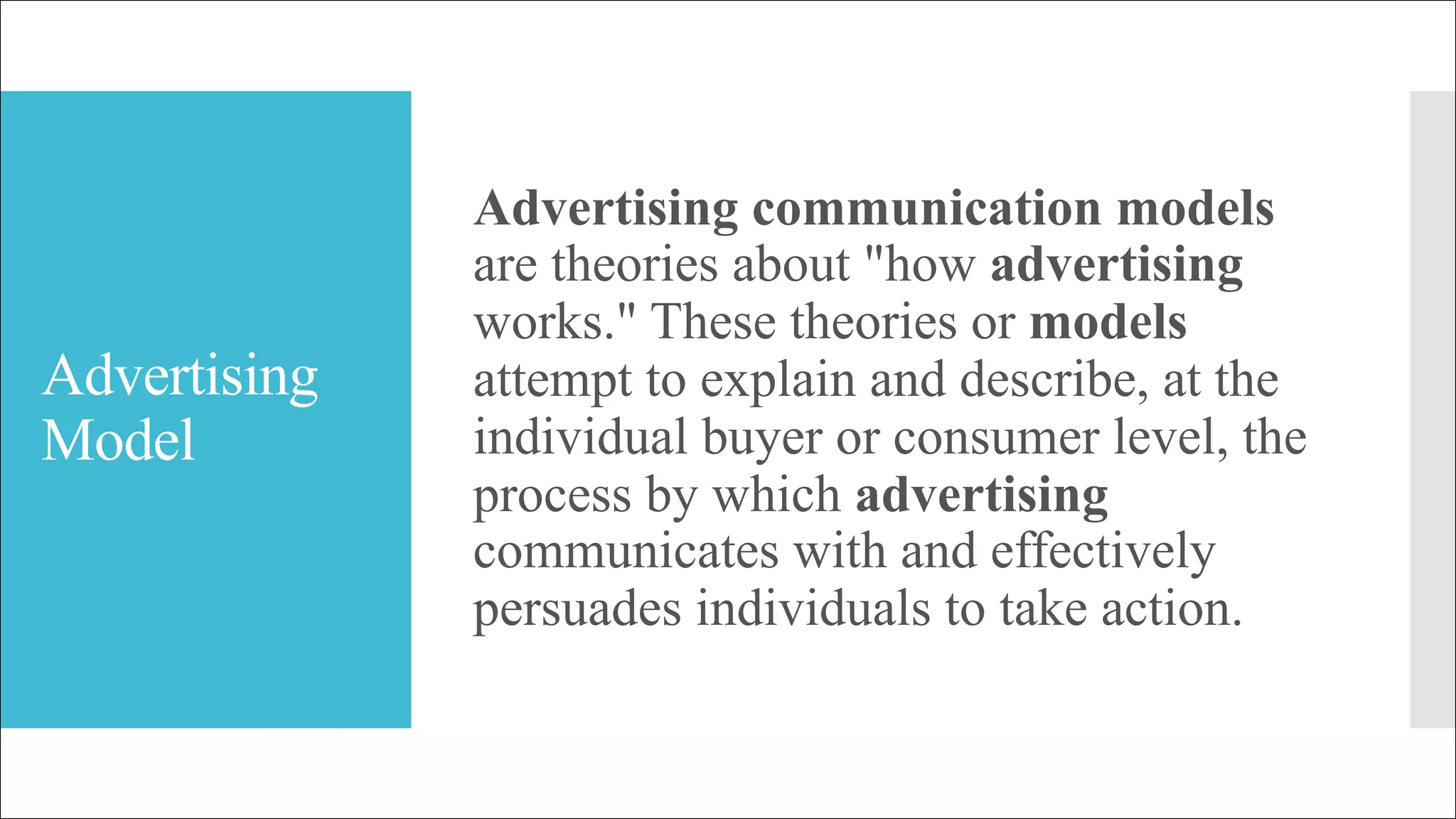 Communication model in advertising | trim formula | DAGMAR | hierarchy ...