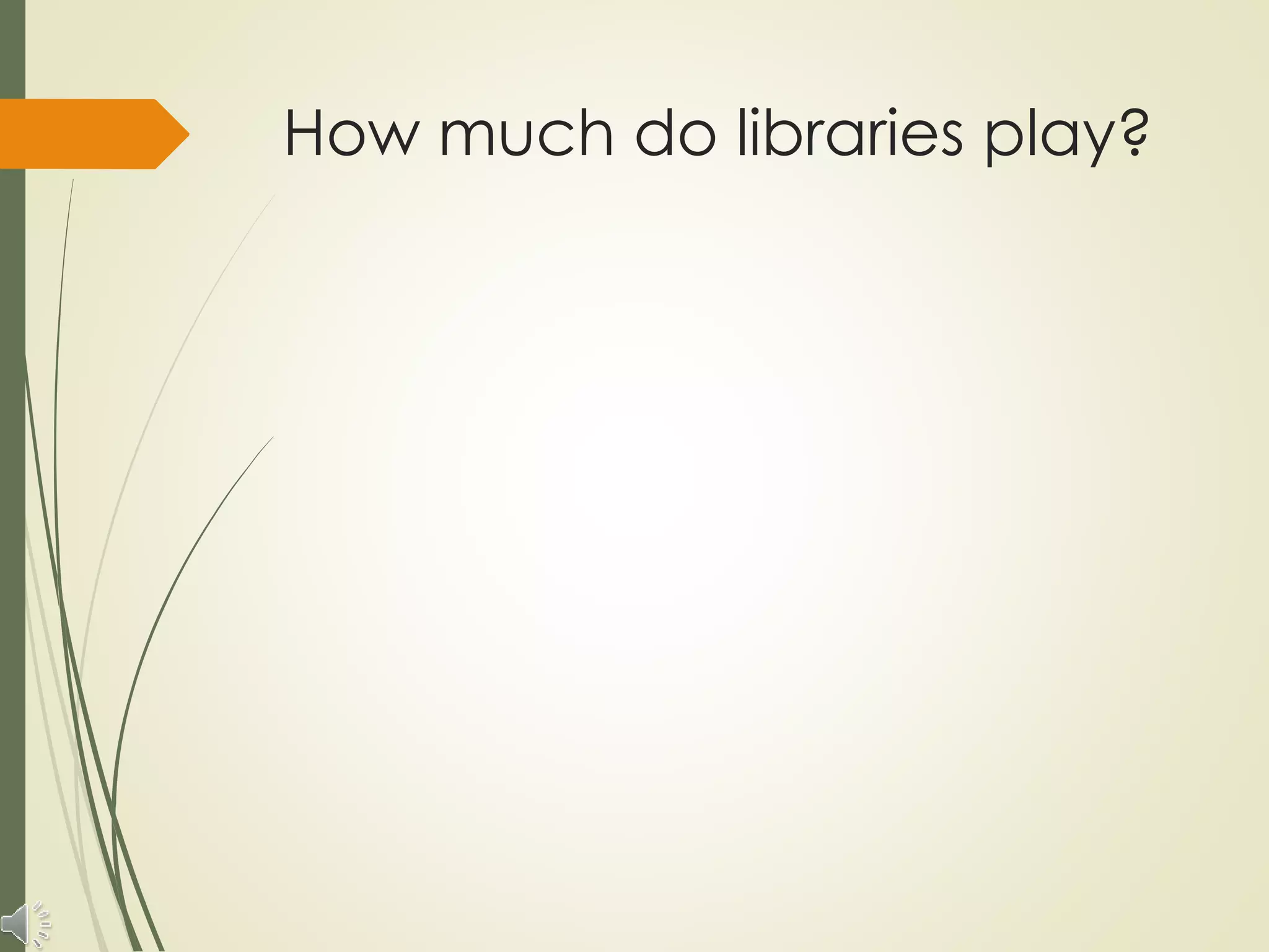 How much do libraries play?
 