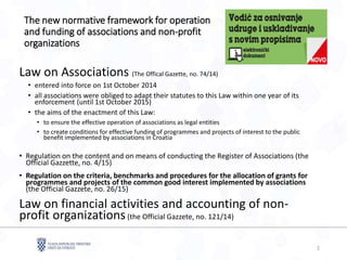 The new normative framework for operation
and funding of associations and non-profit
organizations
2
Law on Associations (...