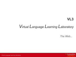 VL3

                                Virtual Language Learning Laboratory

                                                           The Web...




Virtual Language Learning Laboratory
 
