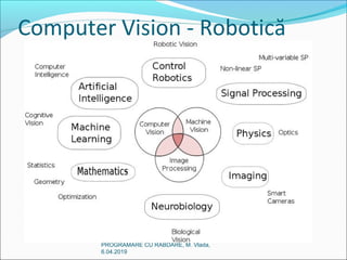 Computer Vision - Robotică
PROGRAMARE CU RABDARE, M. Vlada,
6.04.2019
 