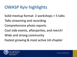 Vlad Styran - OWASP Kyiv 2017 Report and 2018 Plans