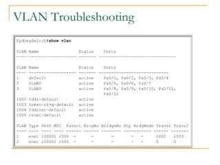 VirtualLANsVLAN Troubleshooting
 