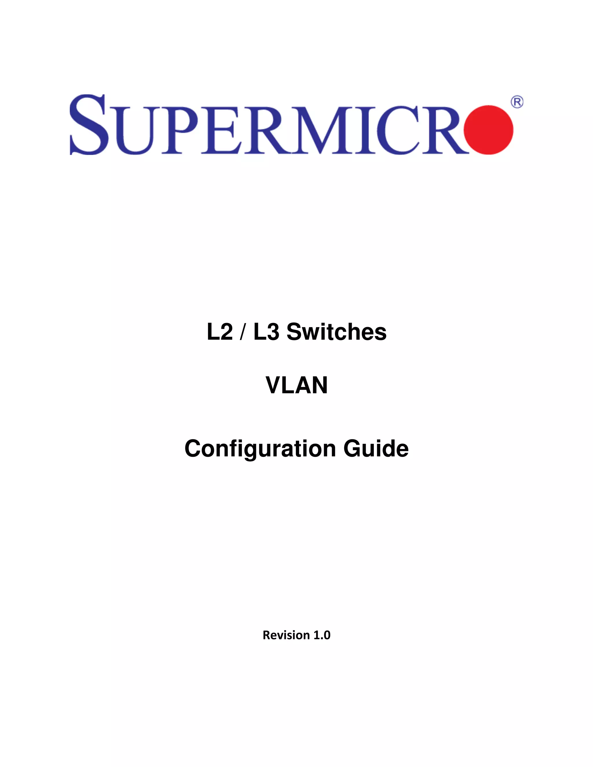 L2/L3 Switches VLAN configuration guide | PDF