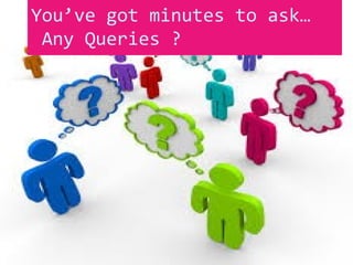 You’ve got minutes to ask…
Any Queries ?
 