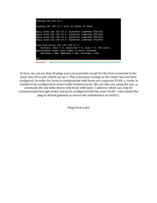 CCNA- Router on stick, VLAN and Trunking | DOCX