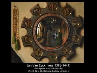 Jan Van Eyck (vers 1395-1441)
« Les époux Arnolfini (détail)»
(1434, 82 x 59, National Gallery Londres )
 