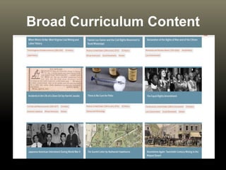 Broad Curriculum Content
 