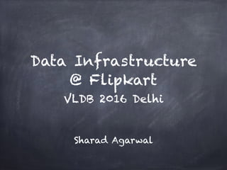 Data Infrastructure
@ Flipkart
VLDB 2016 Delhi
Sharad Agarwal
 