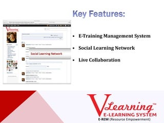 • E-Training Management System

• Social Learning Network

• Live Collaboration
 