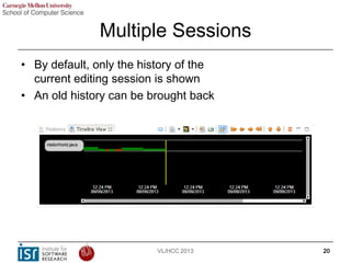 Multiple Sessions
• By default, only the history of the
current editing session is shown
• An old history can be brought b...