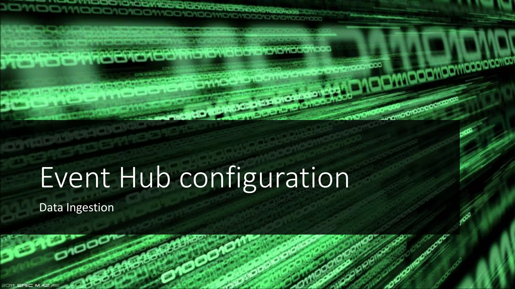 Event Hub configuration
Data Ingestion
 
