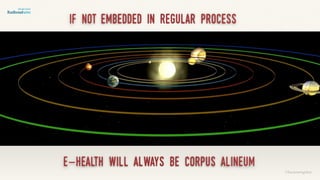 if not embedded in regular process
e-health will always be corpus alineum
©lucienengelen
 