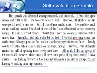 Self-evaluation Sample 