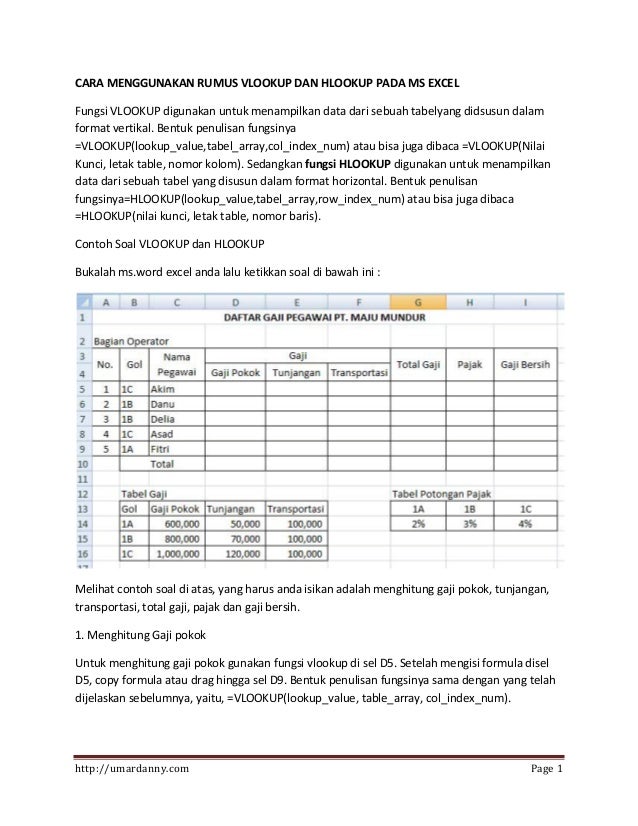 Cara Menggunakan Rumus Vlookup Dan Hlookup Pada Ms Excel