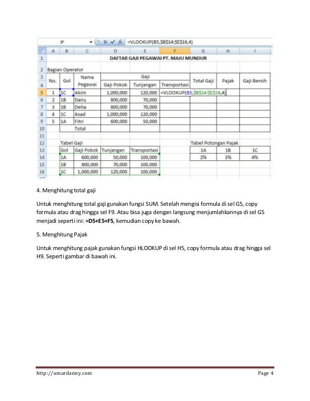 Contoh Soal Microsoft Excel 2007 Fungsi If Adalah
