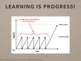 LEARNING IS PROGRESS!
https://blog.ycombinator.com/minimum-viable-product-process/
 