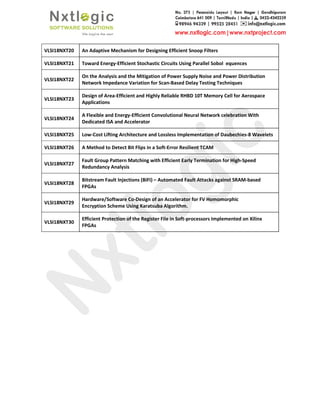 VLSI IEEE 2018 Project Titles | PDF