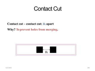 Contact Cut
Contact cut – contact cut: 2 apart
Why? To prevent holes from merging.
2
6/3/2015 266
 